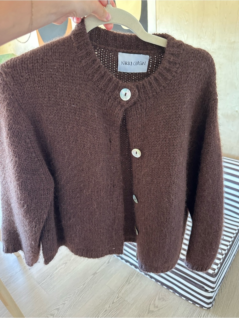 Nikki Chasin Alpaca Chocolate Sheba Sweater - small - Picture 3 of 6